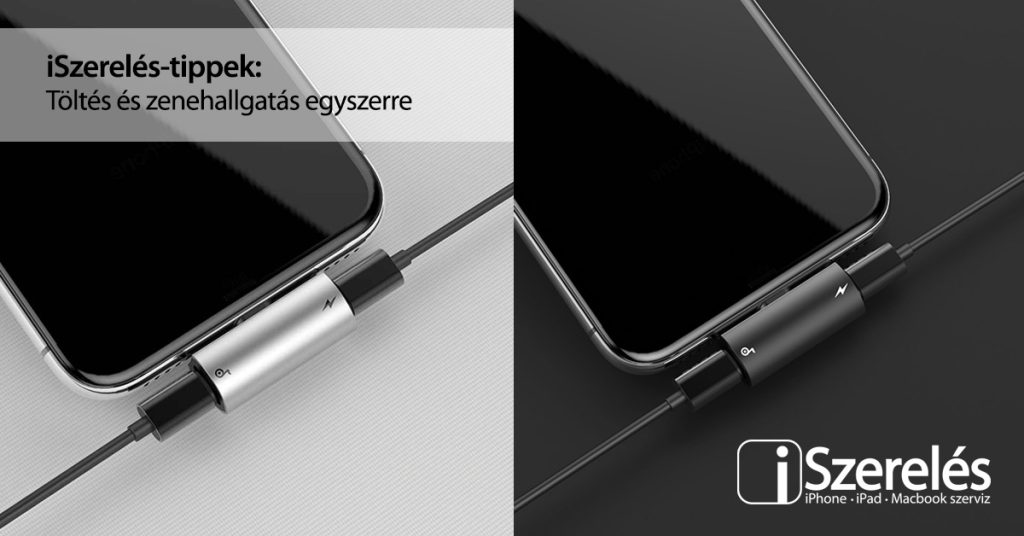 iPhone töltés és zenehallgatás